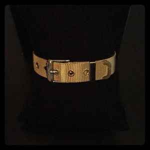 Rustic Cuff gold mesh with silver